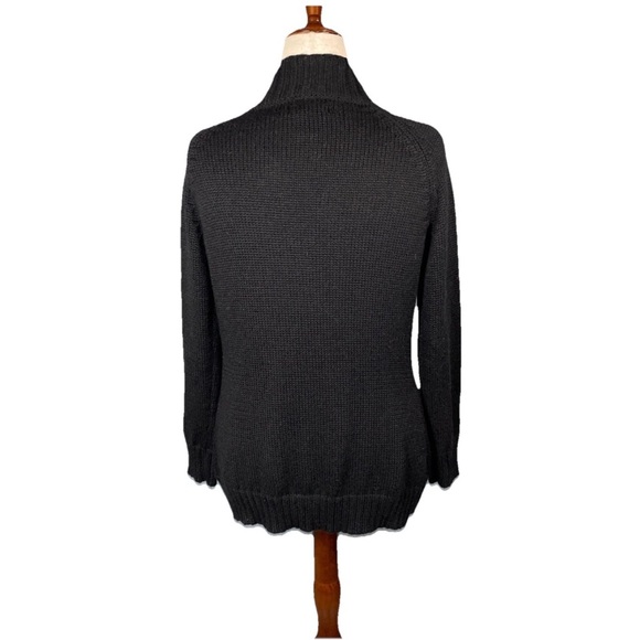 Deane & White Cardigan Sweater Wool Blend Button Front Black Womens Size Large - Picture 3 of 5